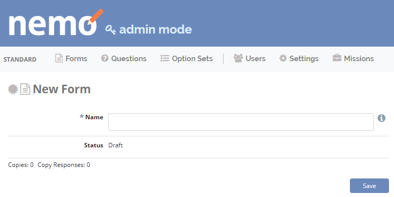 Create standard form