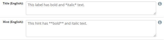 Bold and italic in Popola
