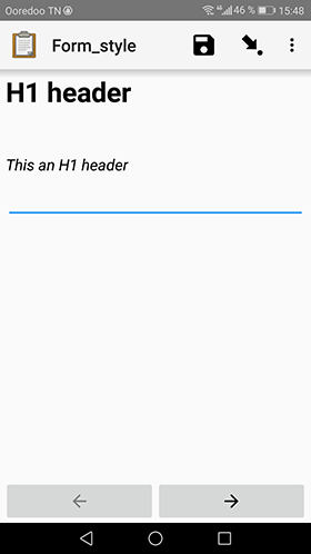 H1 Markdown title in ODK Collect