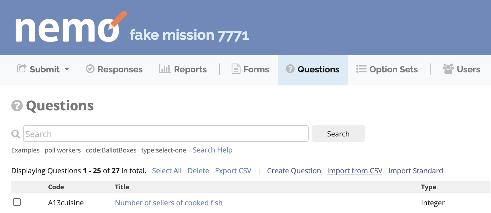import questions link