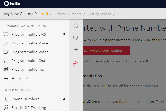 Create a new phone number