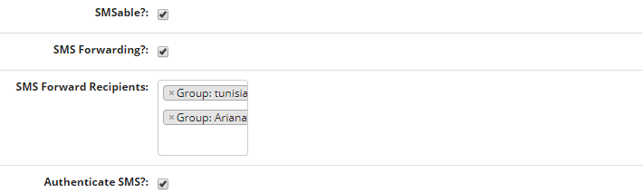 SMS options