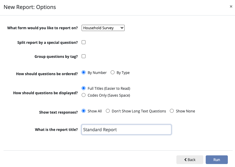 Standard form report